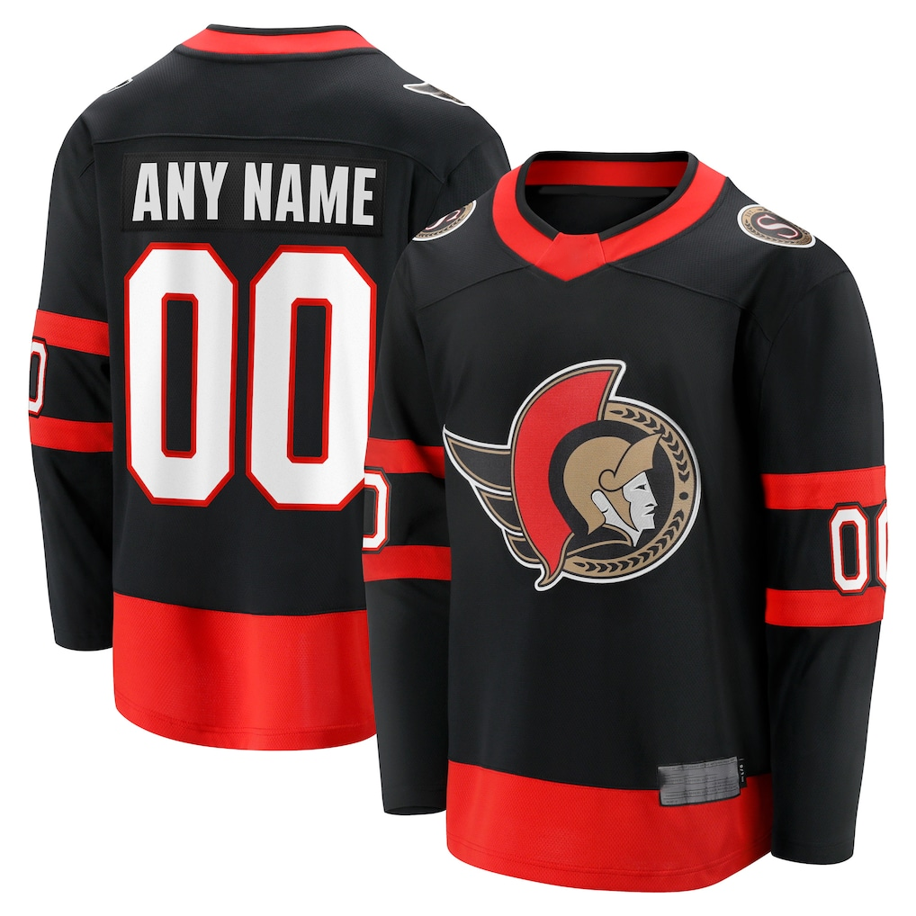 Odoa Custom O.Senators Black Home Breakaway Jerseys
