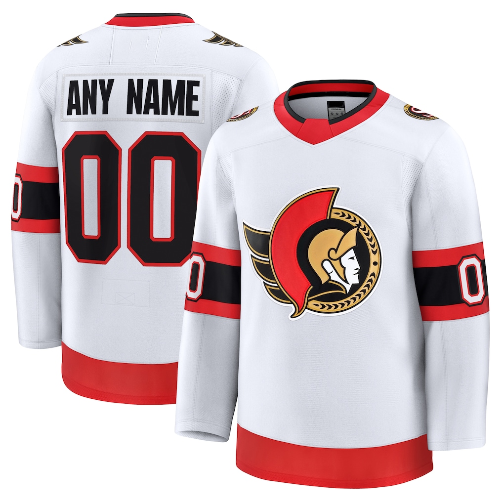 Odoa Custom O.Senators White Away Premium Jerseys