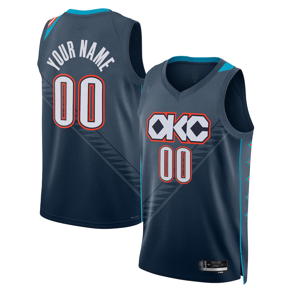 Odoa Custom OC.Thunder Blue 202526 City Edition Swingman Stitched Jerseys