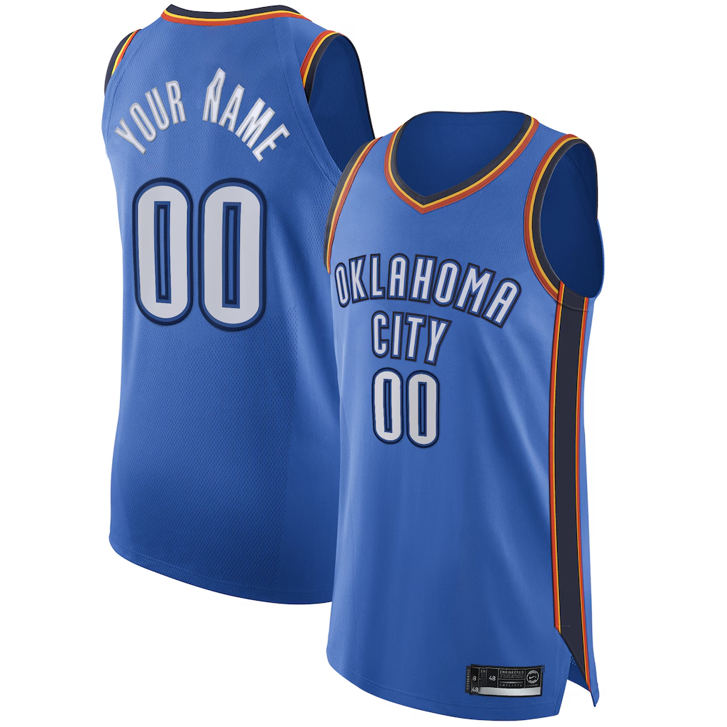 Odoa Custom OC.Thunder Blue Authentic Stitched Jerseys - Icon Edition