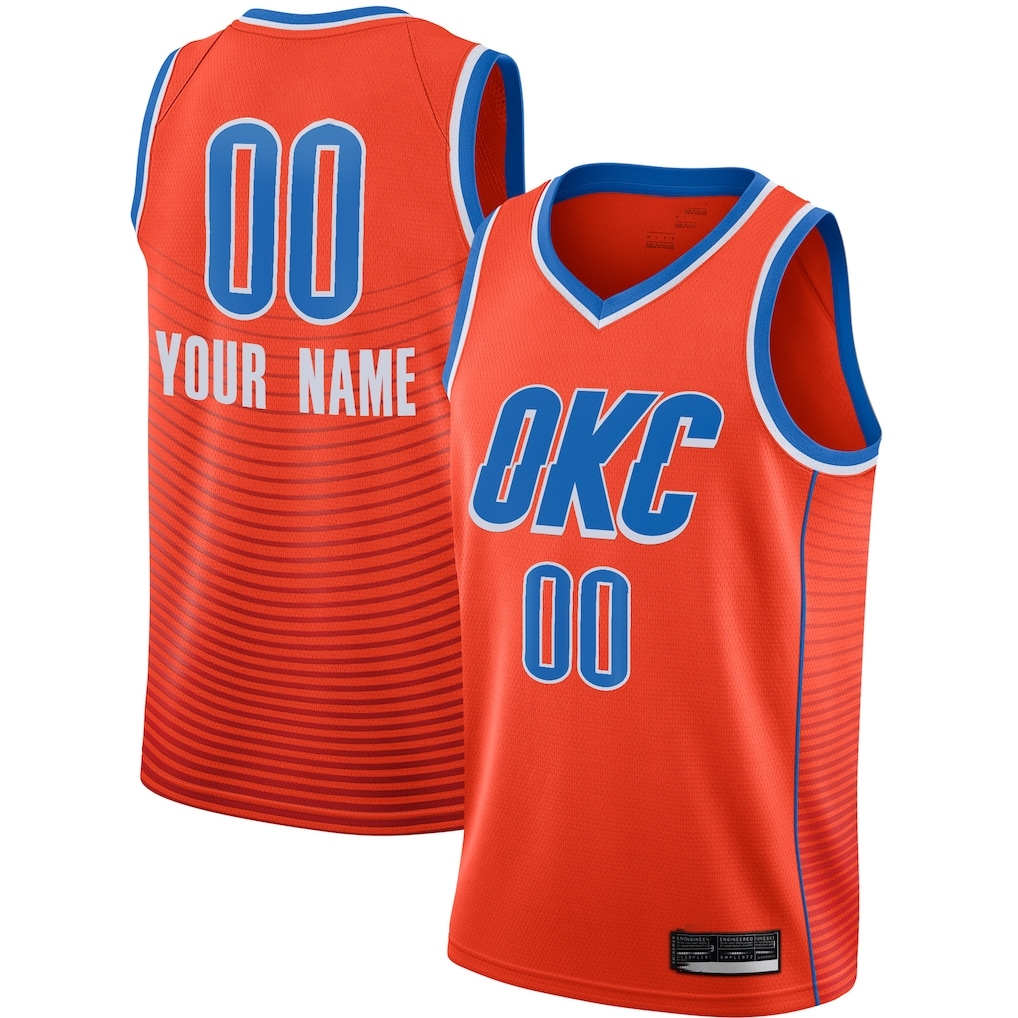 Odoa Custom OC.Thunder Orange Swingman Stitched Jerseys- Statement Edition