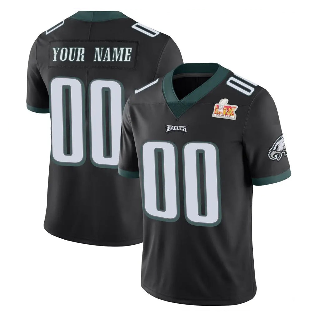 Odoa Custom P.Eagles Black Limited Vapor Untouchable Super Bowl LIX Home Game Any Name & Numbers Stitched Jerseys