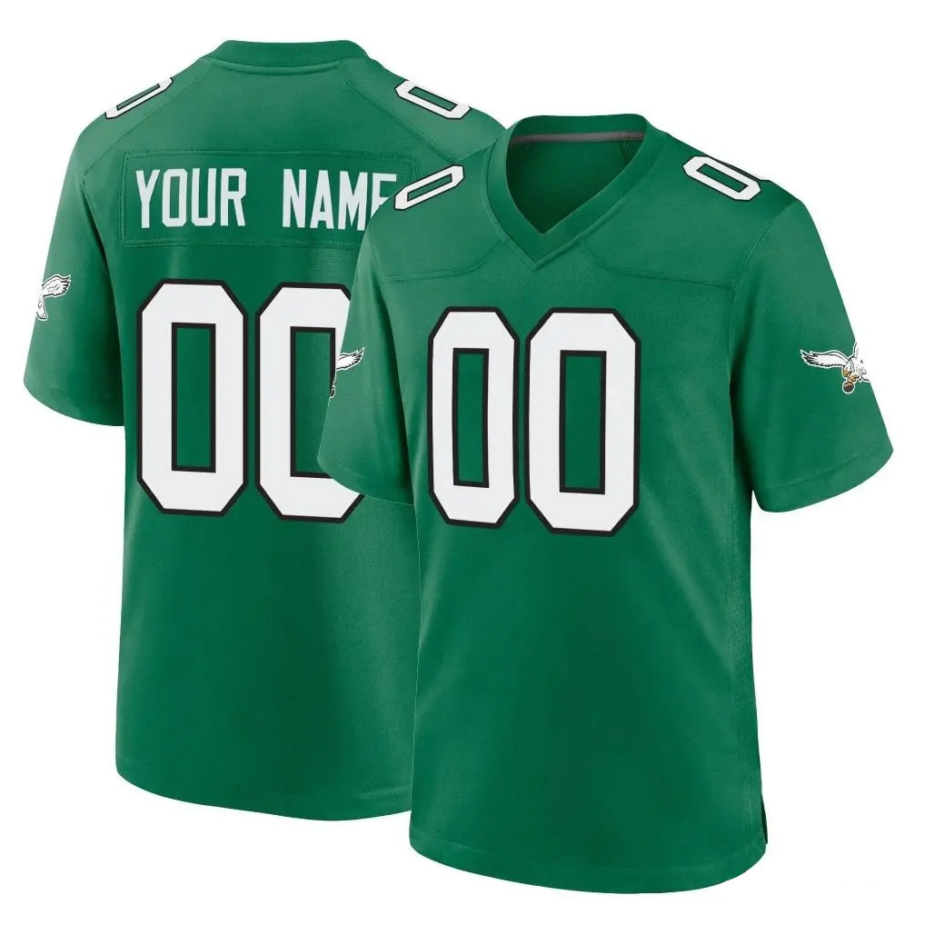 Odoa Custom P.Eagles Green Kelly Alternate Home Game Any Name & Numbers Stitched Jerseys