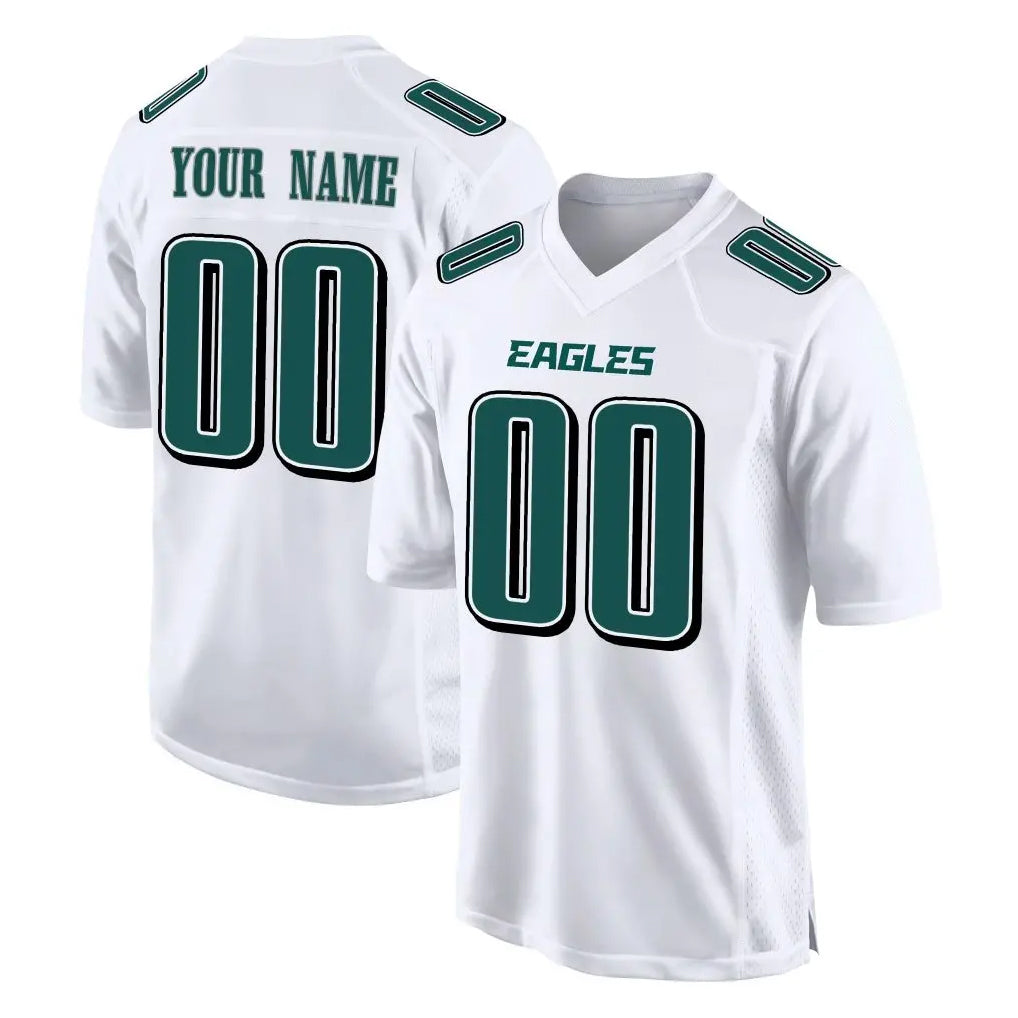 Odoa Custom P.Eagles White Tundra Fashion Home Game Any Name & Numbers Stitched Jerseys