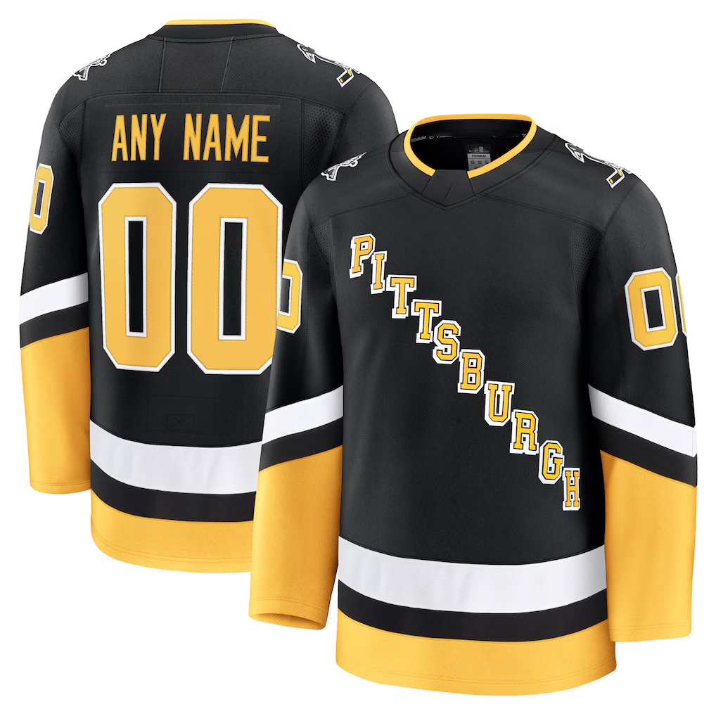 Odoa Custom P.Penguins Black Alternate Premium Jerseys