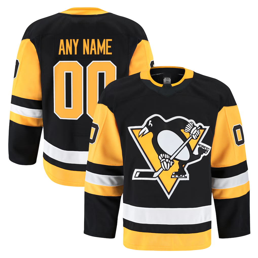Odoa Custom P.Penguins Black Home Authentic Pro Jerseys