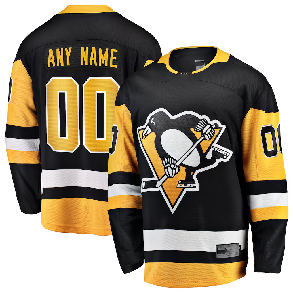 Odoa Custom P.Penguins Black Home Breakaway Jerseys