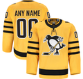 Odoa Custom P.Penguins Gold Alternate Authentic Pro Jerseys