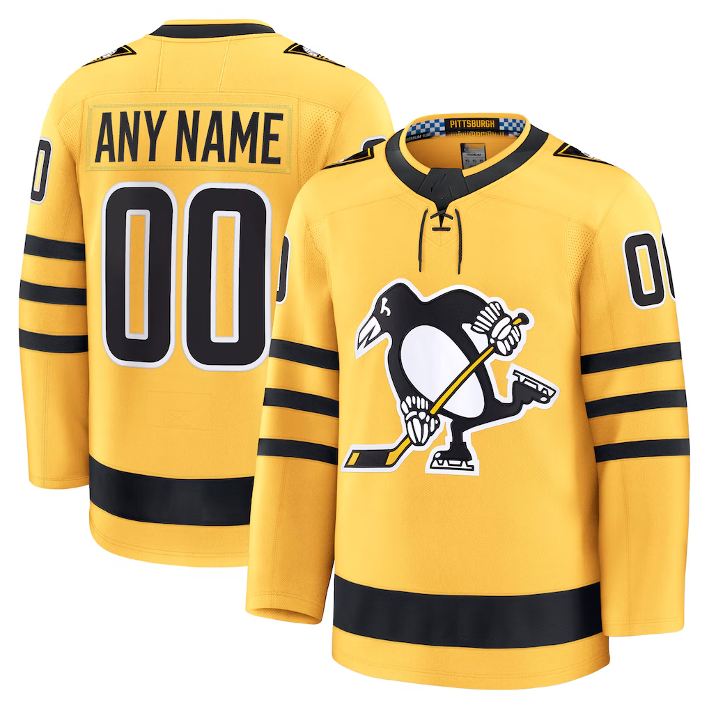 Odoa Custom P.Penguins Gold Alternate Premium Jerseys