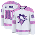 Odoa Custom P.Penguins White 2024 Hockey Fights Cancer Jerseys