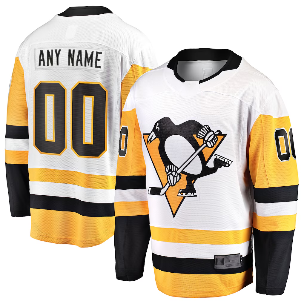 Odoa Custom P.Penguins White Away Breakaway Jerseys