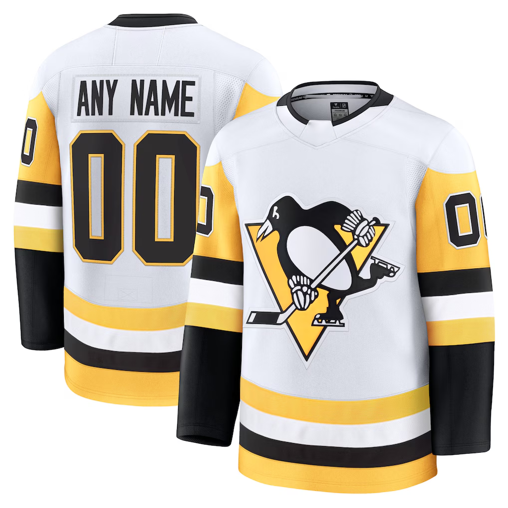 Odoa Custom P.Penguins White Away Premium Jerseys