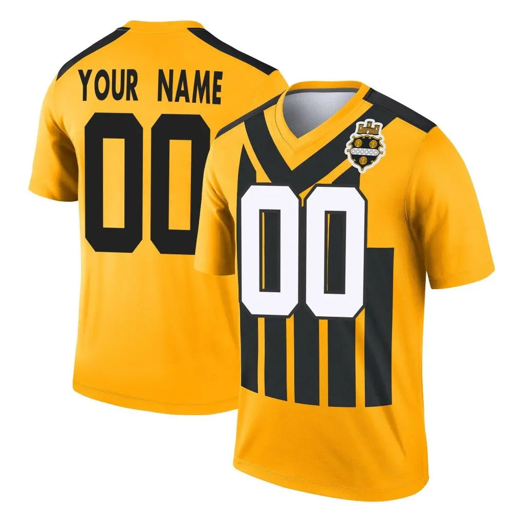Odoa Custom P.Steelers Gold Legend Limited 1933 Throwback Performance Home Game Any Name & Numbers Stitched Jerseys