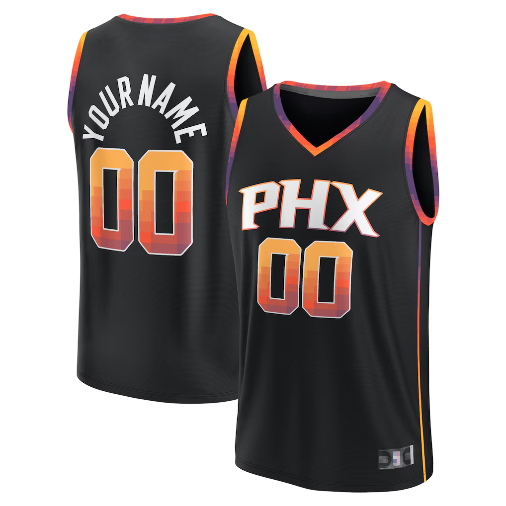Odoa Custom P.Suns Black Fast Break Replica Stitched Jerseys - Statement Edition