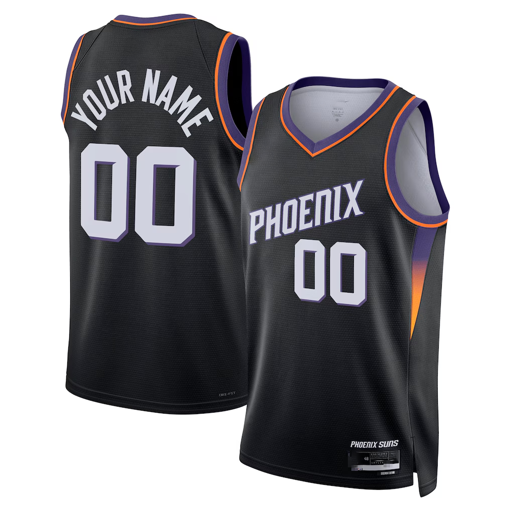 Odoa Custom P.Suns Black Swingman Stitched Jerseys - Statement Edition