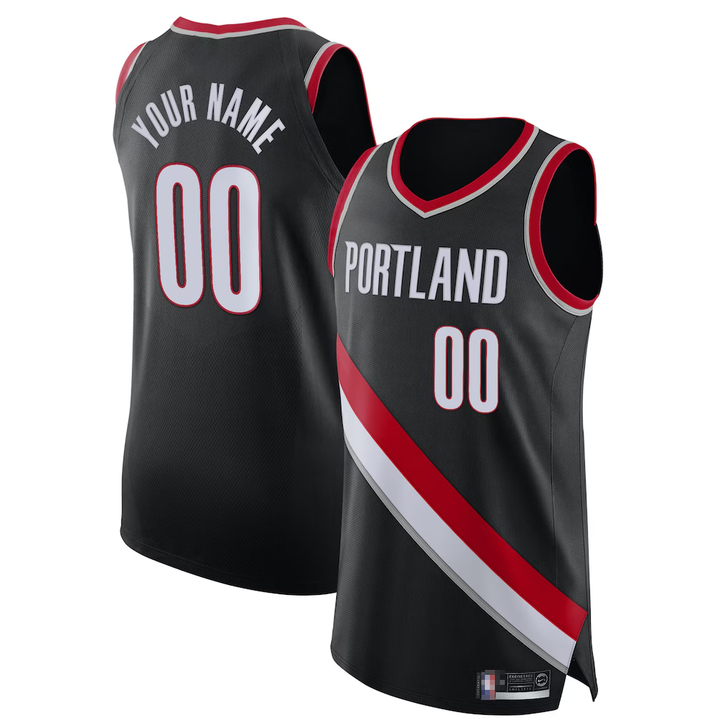 Odoa Custom PT.Blazers Black 202021 Authentic Stitched Jerseys- Icon Edition