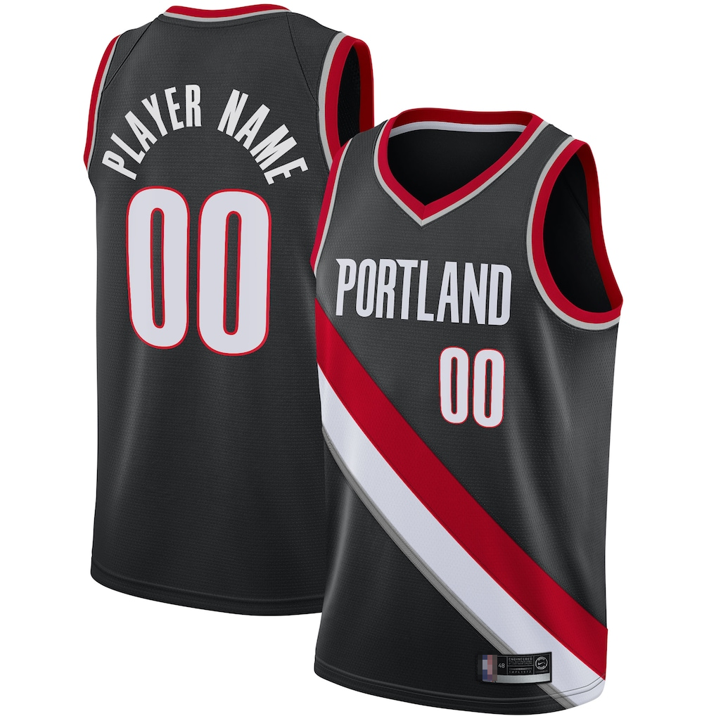 Odoa Custom PT.Blazers Black 202021 Swingman Stitched Jerseys- Icon Edition