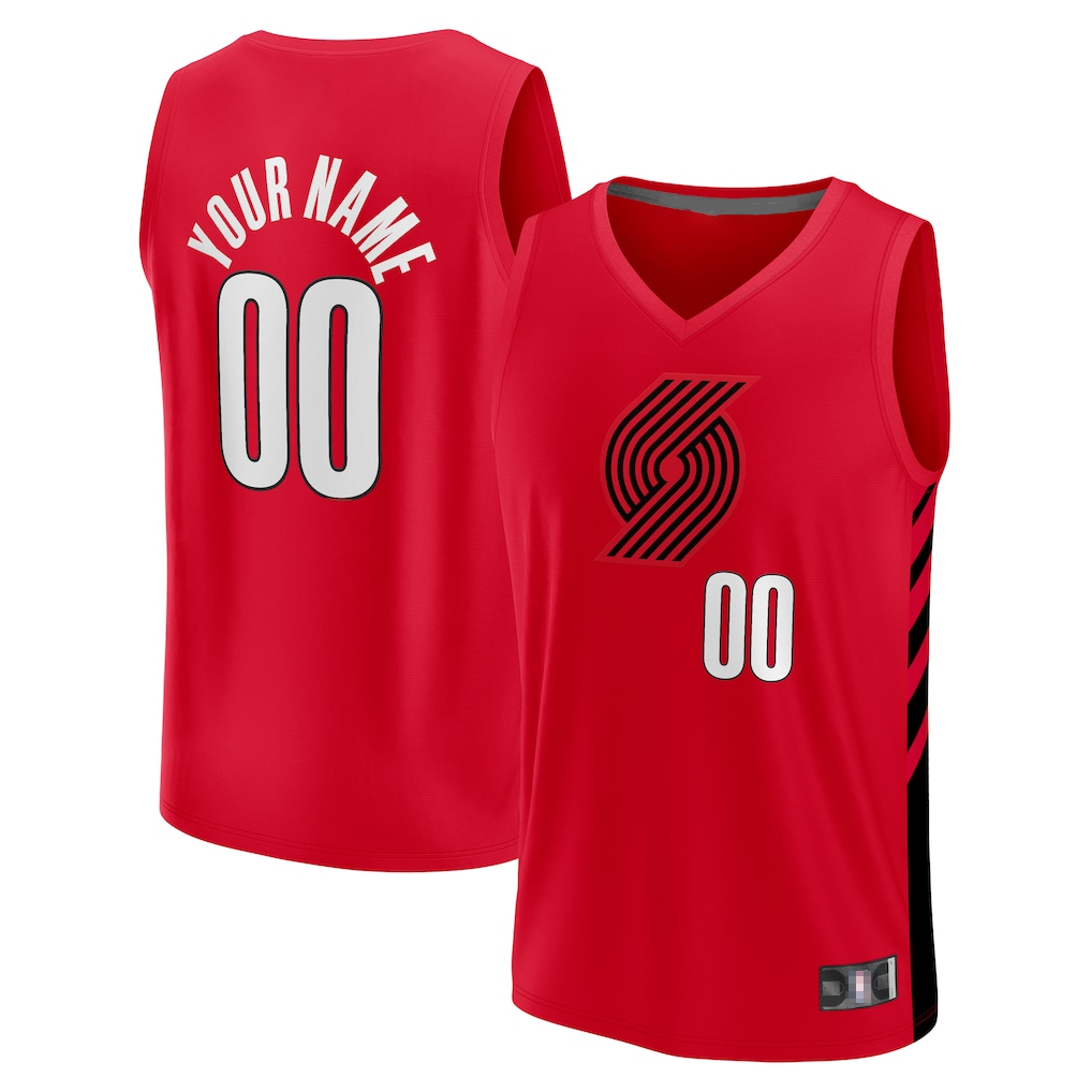 Odoa Custom PT.Blazers Red Fast Break Replica Stitched Jerseys- Statement Edition