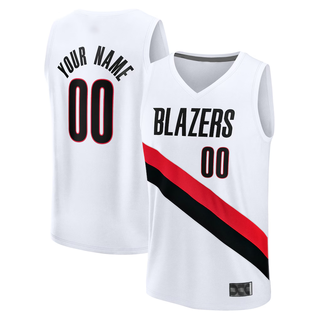 Odoa Custom PT.Blazers White Fast Break Replica Stitched Jerseys - Association Edition