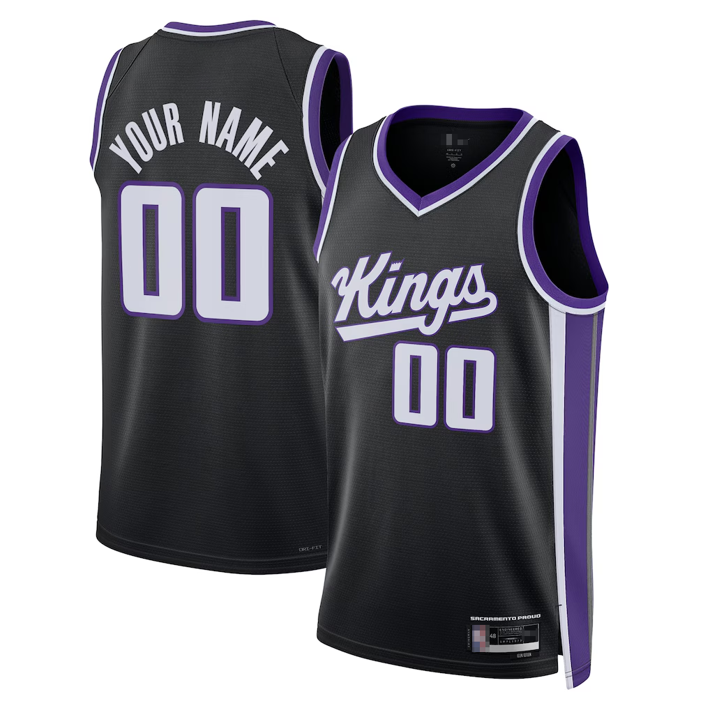 Odoa Custom S.Kings Black Swingman Stitched Jerseys - Icon Edition