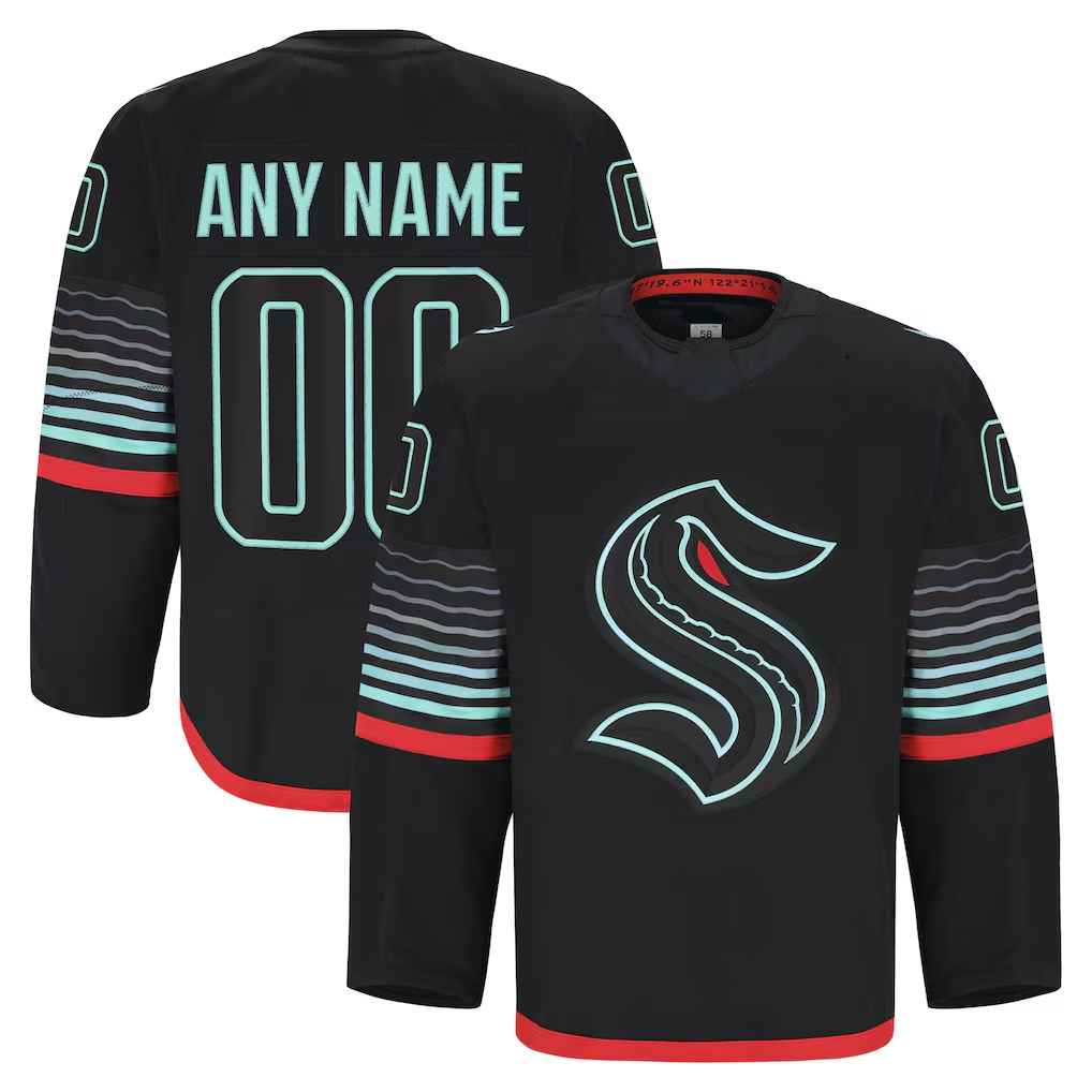 Odoa Custom S.Kraken Black Alternate Authentic Pro Jerseys