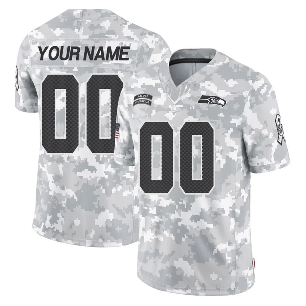 Odoa Custom S.Seahawks Arctic Camo Limited Salute To Service Home Game Any Name & Numbers Stitched Jerseys