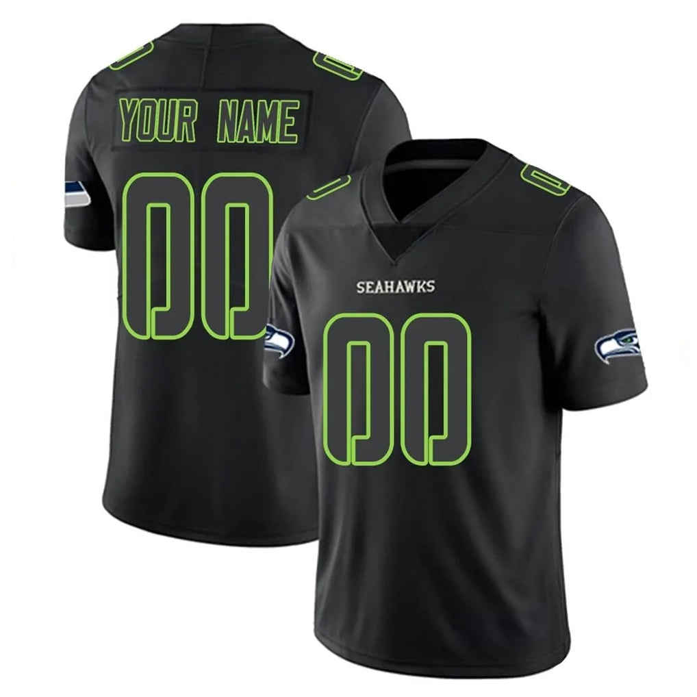 Odoa Custom S.Seahawks Black Impact Limited Home Game Any Name & Numbers Stitched Jerseys