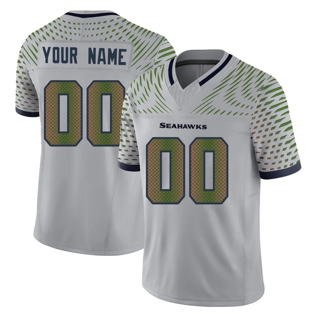 Odoa Custom S.Seahawks Grey Limited 2025 Rivalries Collection Home Game Any Name & Numbers Stitched Jerseys