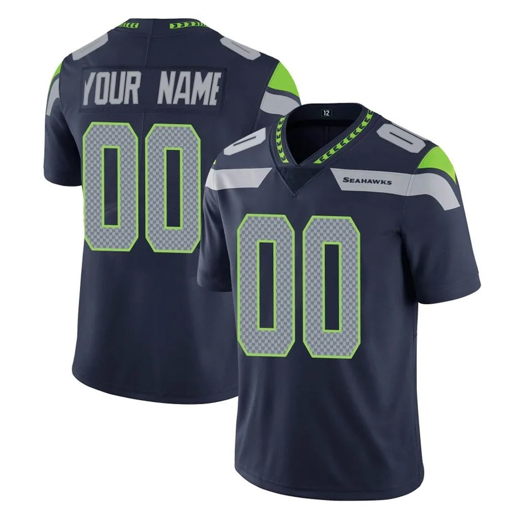Odoa Custom S.Seahawks Navy Limited Vapor Untouchable Home Game Any Name & Numbers Stitched Jerseys