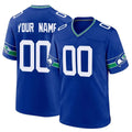 Odoa Custom S.Seahawks Royal Throwback Home Game Any Name & Numbers Stitched Jerseys