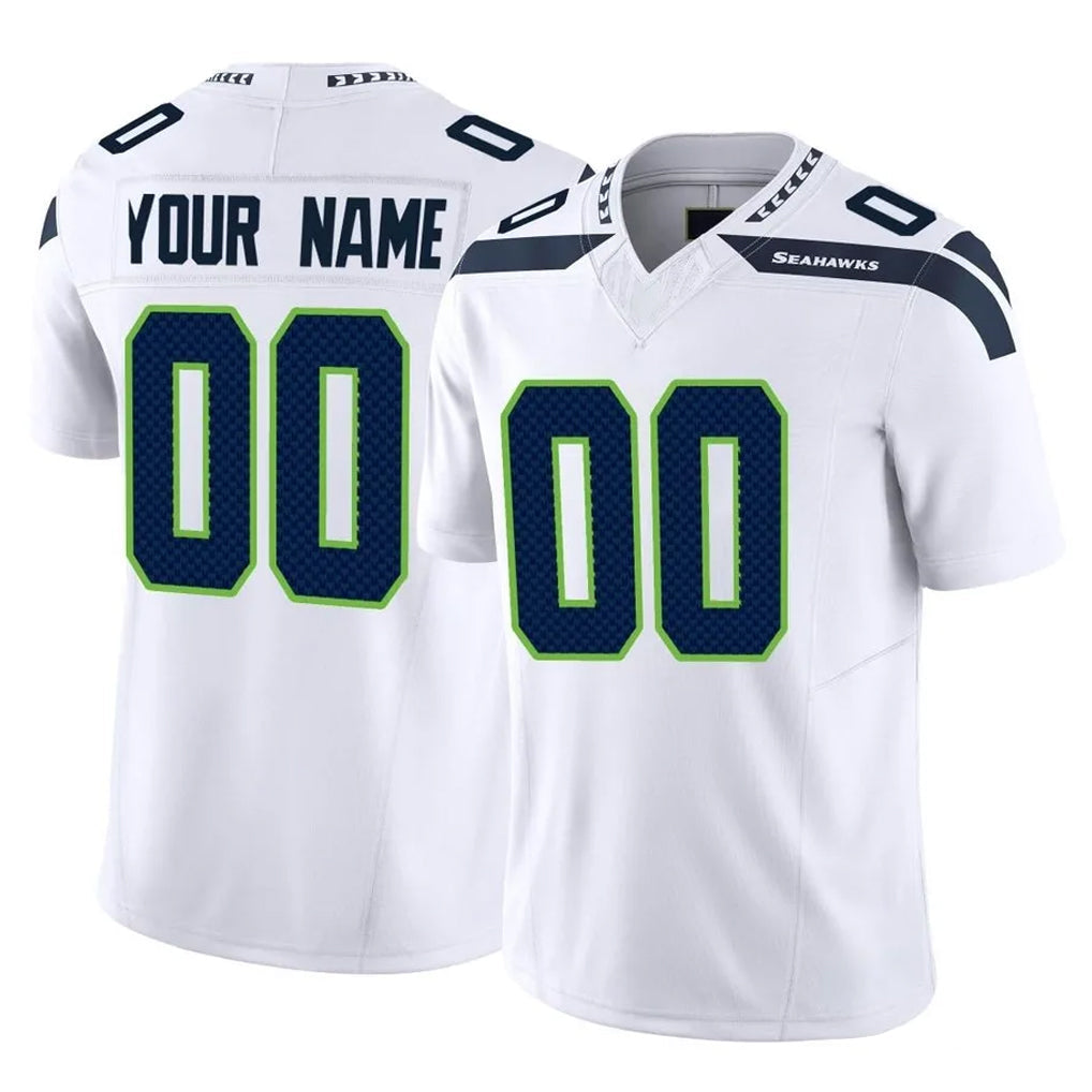 Odoa Custom S.Seahawks White Limited Vapor F.U.S.E. Home Game Any Name & Numbers Stitched Jerseys