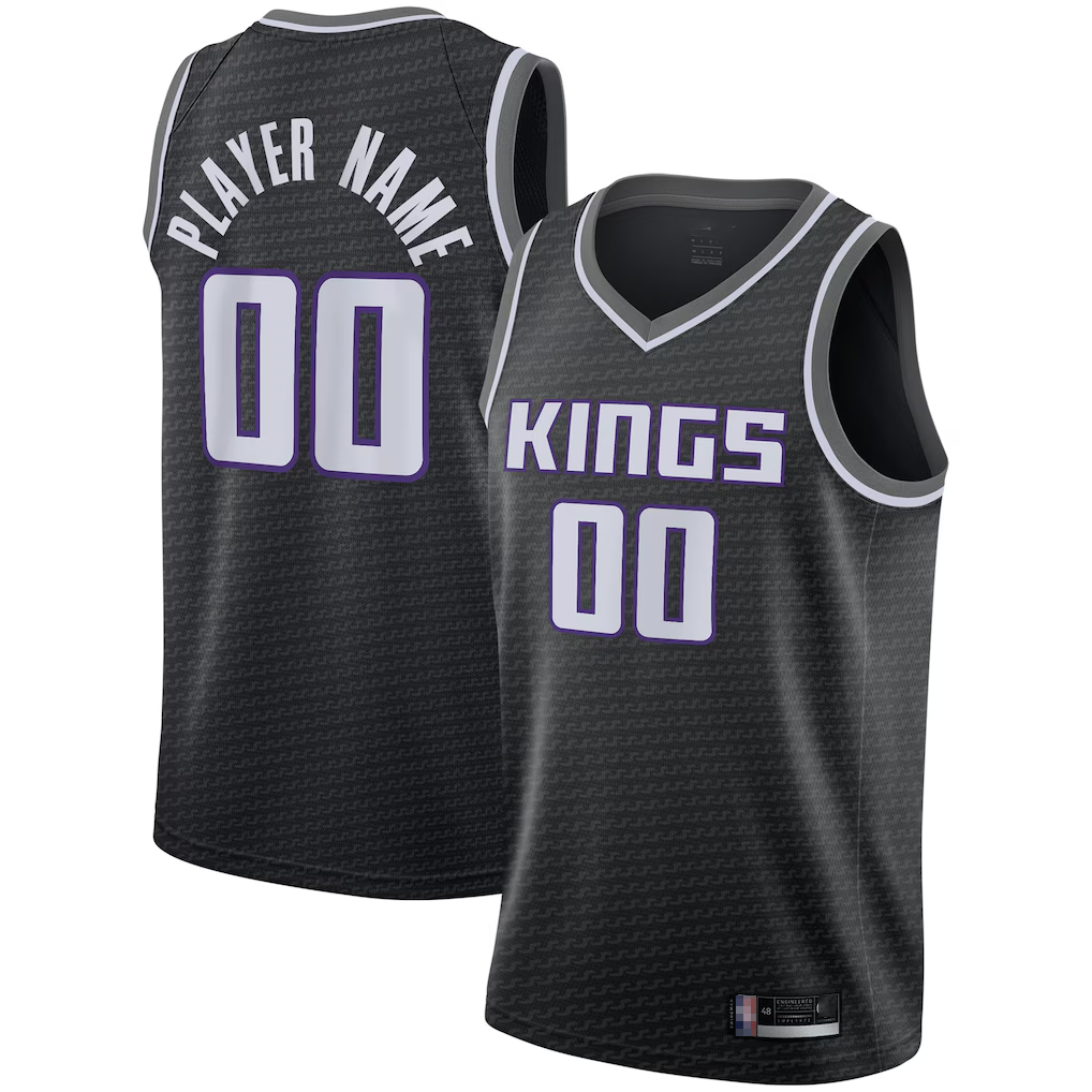 Odoa Custom S.kings Black Swingman Stitched Jerseys - Statement Edition