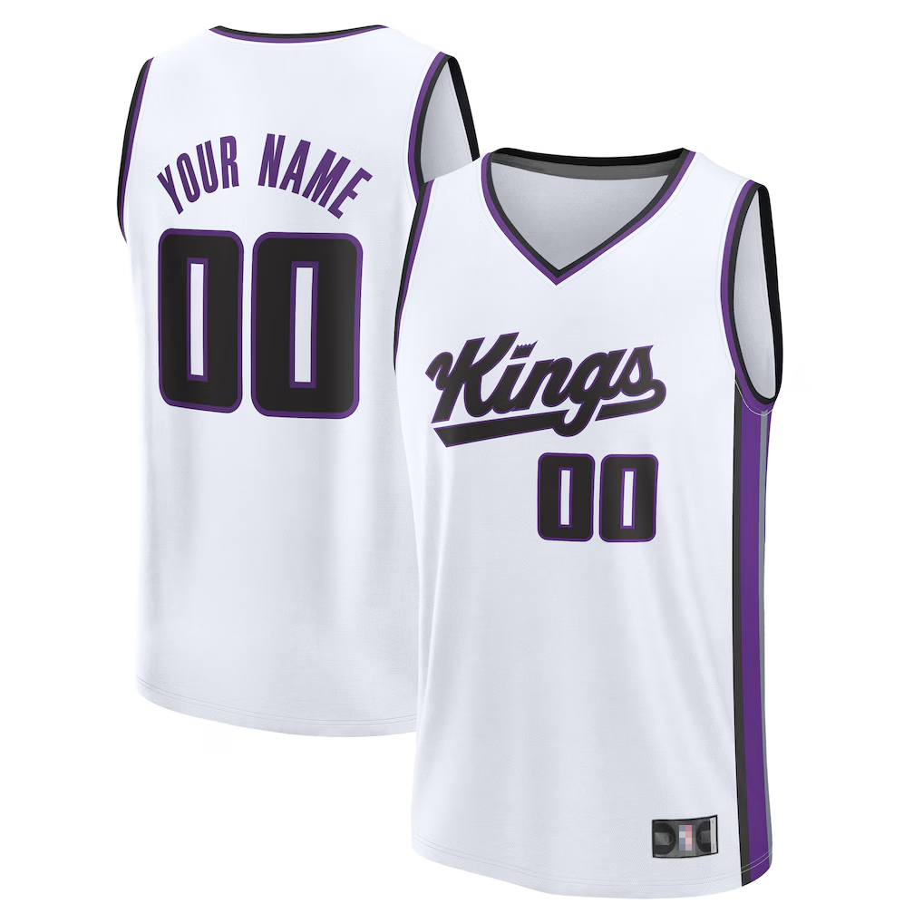 Odoa Custom S.kings White Fast Break Stitched Jerseys - Association Edition
