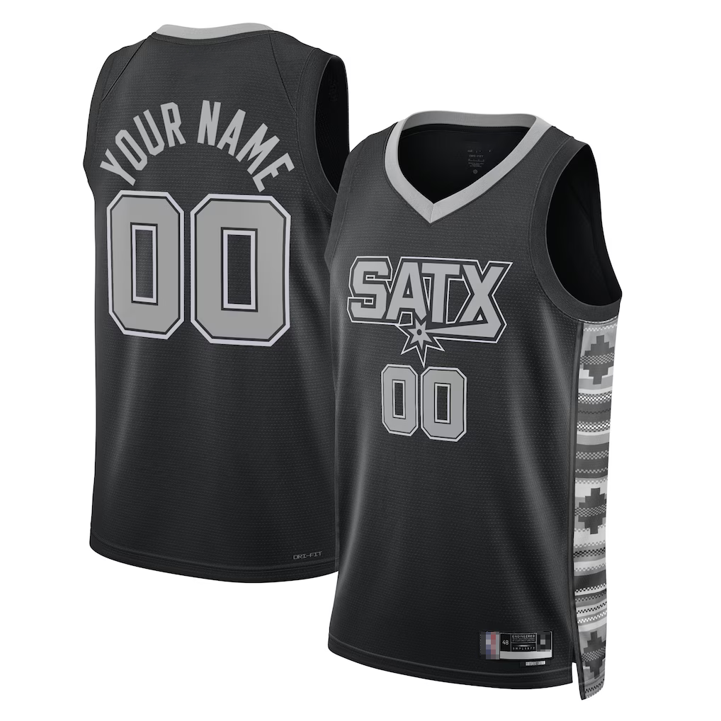 Odoa Custom SA.Spurs Black 202223 Swingman Stitched Jerseys - Statement Edition