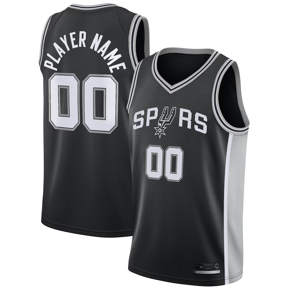Odoa Custom SA.Spurs Black Fast Break Replica Jerseys - Statement Edition