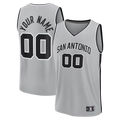 Odoa Custom SA.Spurs Silver Fastbreak Stitched Jerseys- Statement Edition