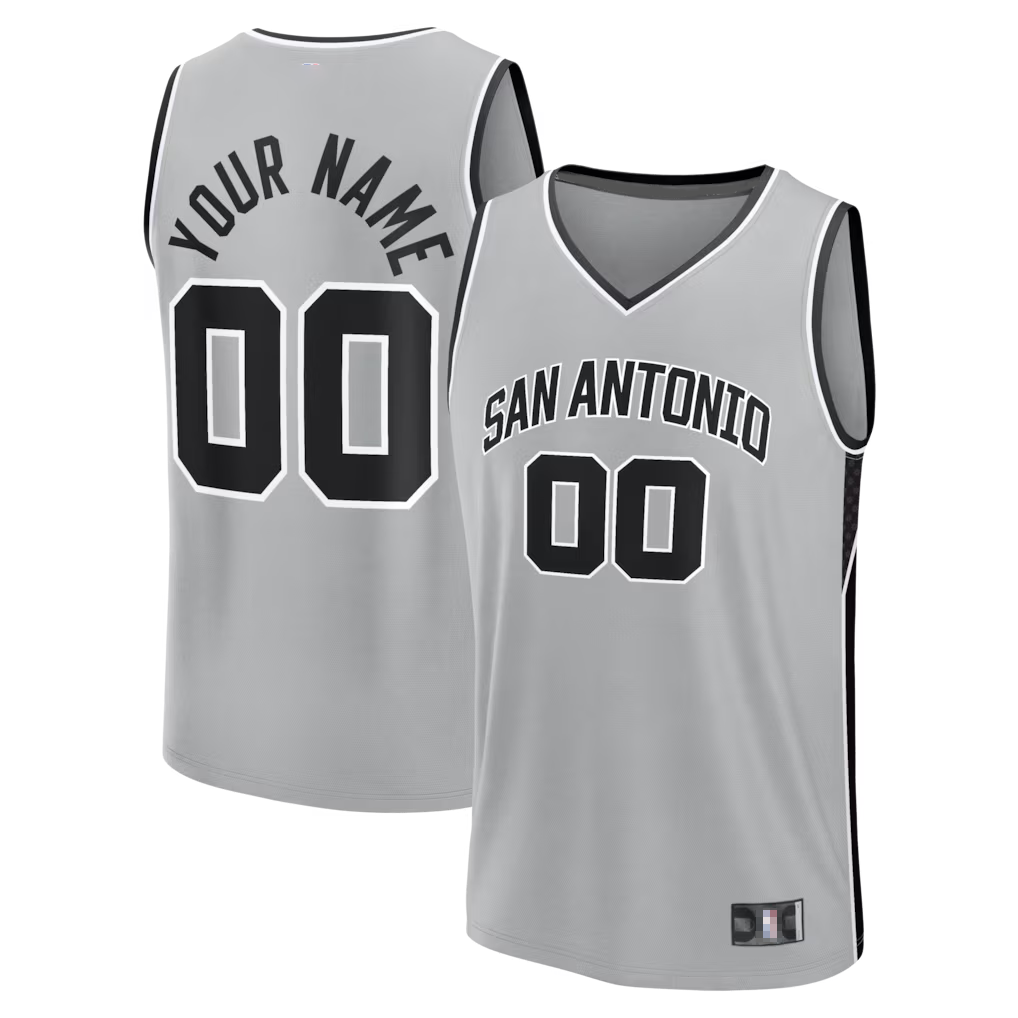 Odoa Custom SA.Spurs Silver Fastbreak Stitched Jerseys- Statement Edition
