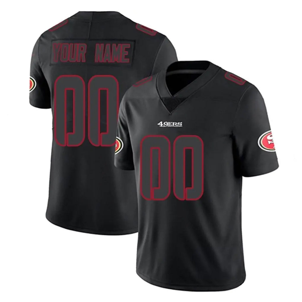 Odoa Custom SF.49ers Black Impact Limited Home Game Any Name & Numbers Stitched Jerseys