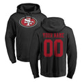 Odoa Custom SF.49ers Black LOGO Pullover Hoodies Home Game Any Name & Numbers Stitched Jerseys