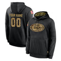 Odoa Custom SF.49ers Black Salute to Service Sideline Performance Pullover Hoodies Home Game Any Name & Numbers Stitched Jerseys