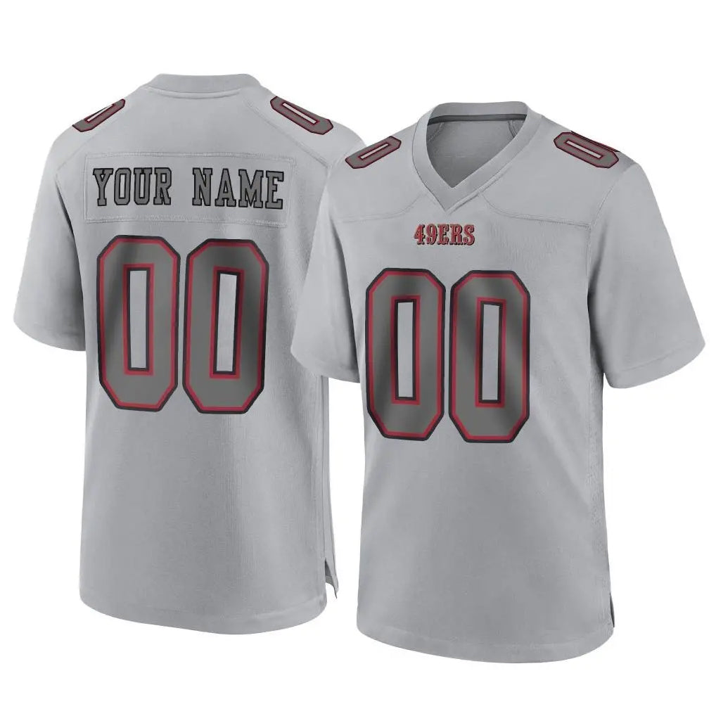 Odoa Custom SF.49ers Gray Atmosphere Fashion Home Game Any Name & Numbers Stitched Jerseys