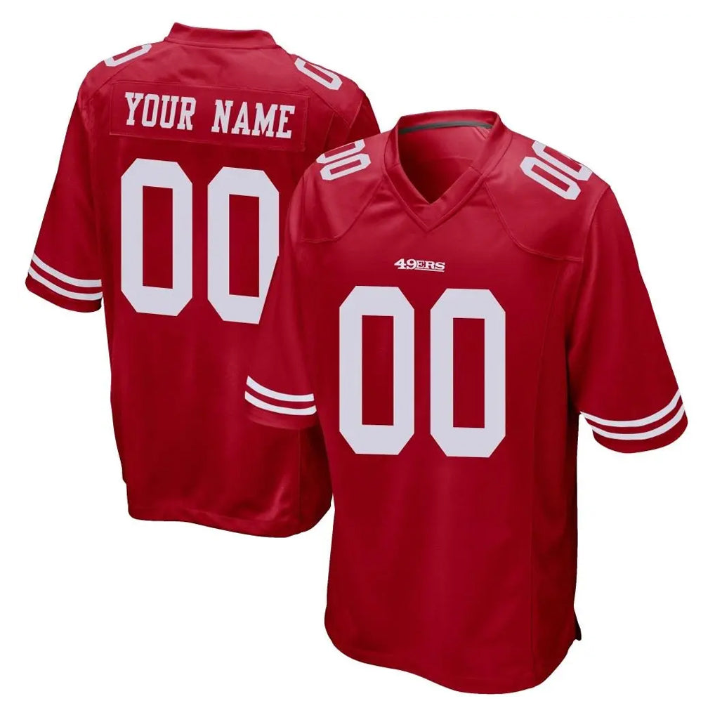 Odoa Custom SF.49ers Red Home Game Any Name & Numbers Stitched Jerseys