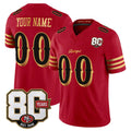 Odoa Custom SF.49ers Red Limited 80th Rivalries Collection Home Game Any Name & Numbers Stitched Jerseys