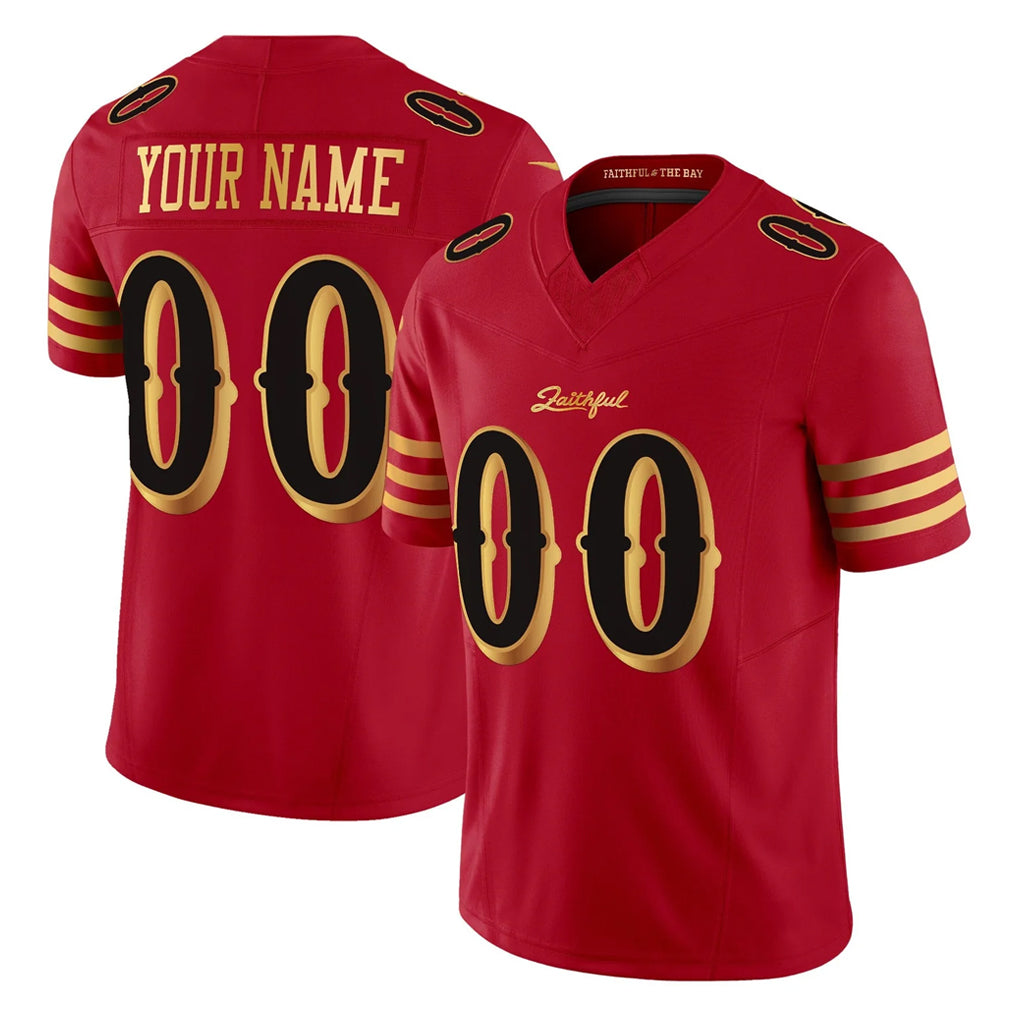 Odoa Custom SF.49ers Red Rivalries Vapor Limited Home Game Any Name & Numbers Stitched Jerseys