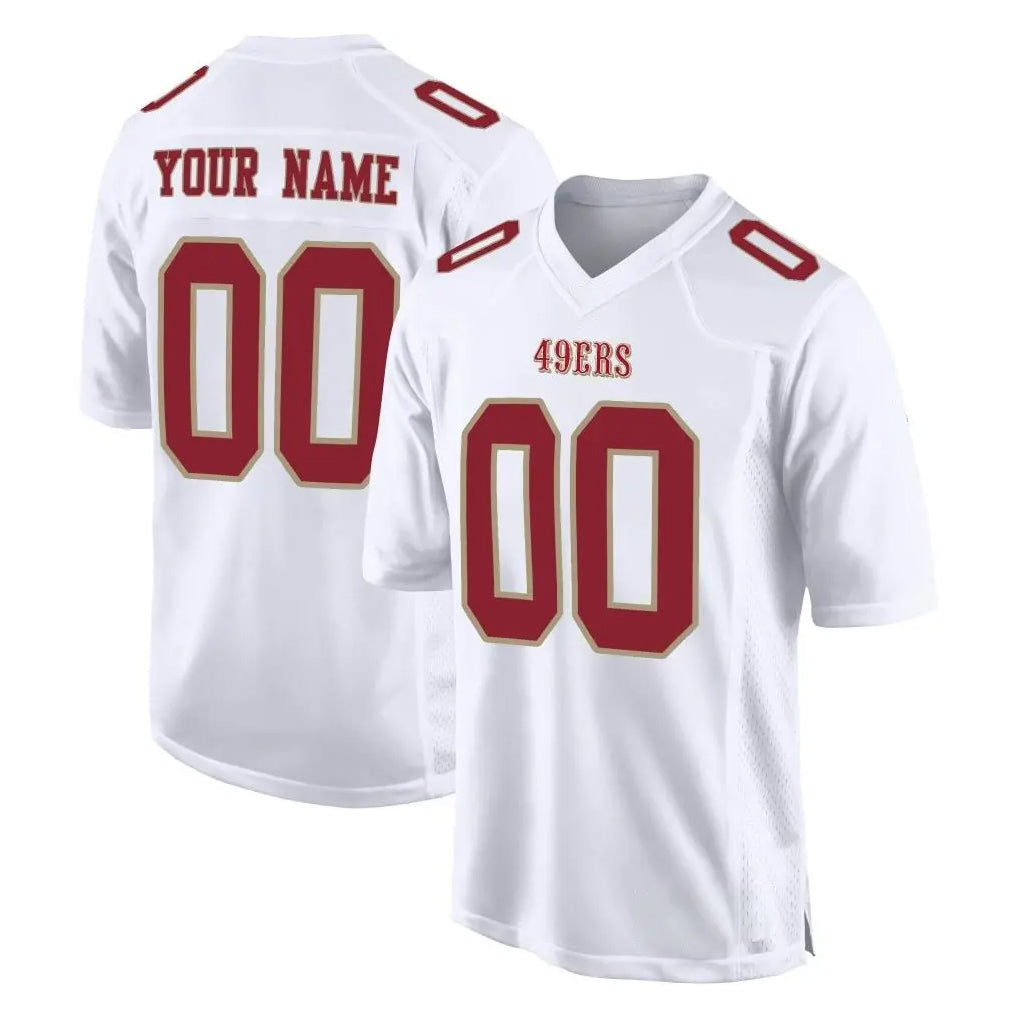 Odoa Custom SF.49ers White Fashion Home Game Any Name & Numbers Stitched Jerseys