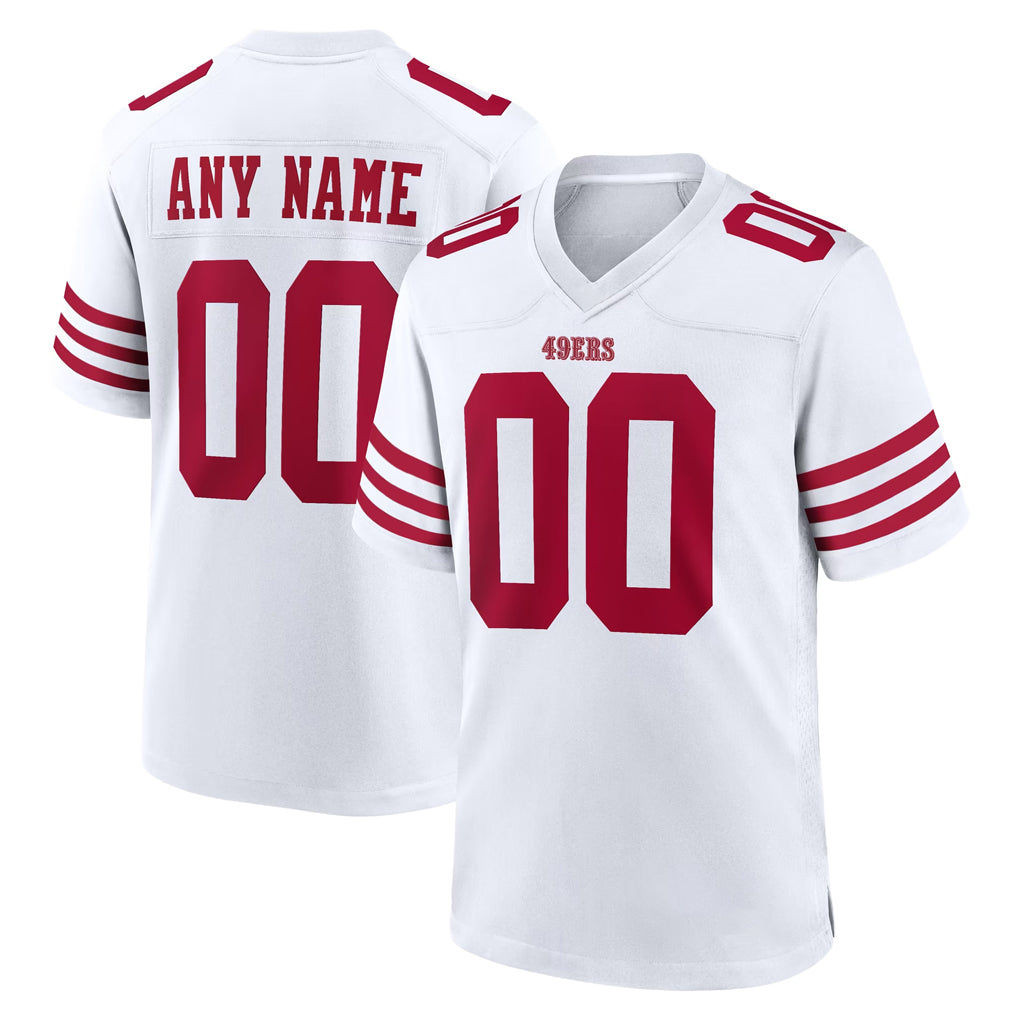 Odoa Custom SF.49ers White Game Home Any Name & Numbers Stitched Jerseys