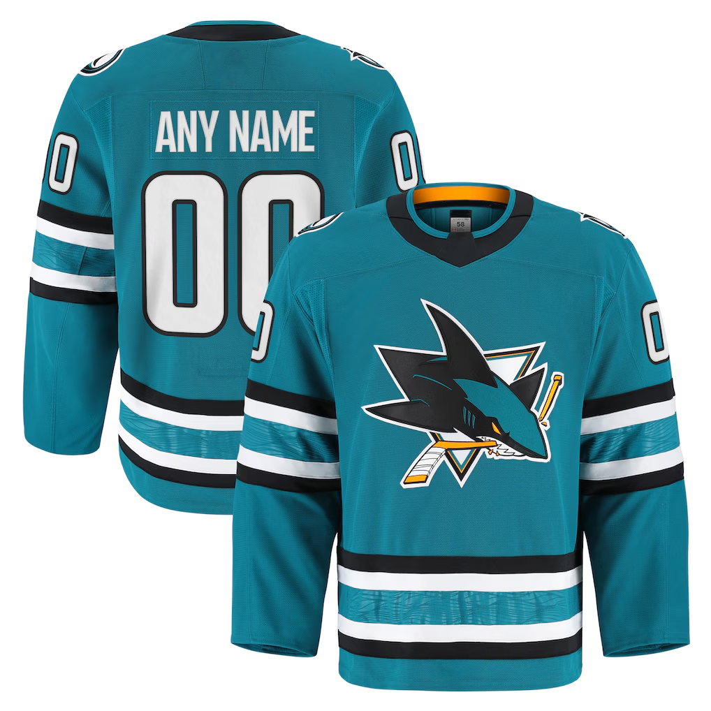 Odoa Custom SJ.Sharks Teal Home Authentic Pro Jerseys
