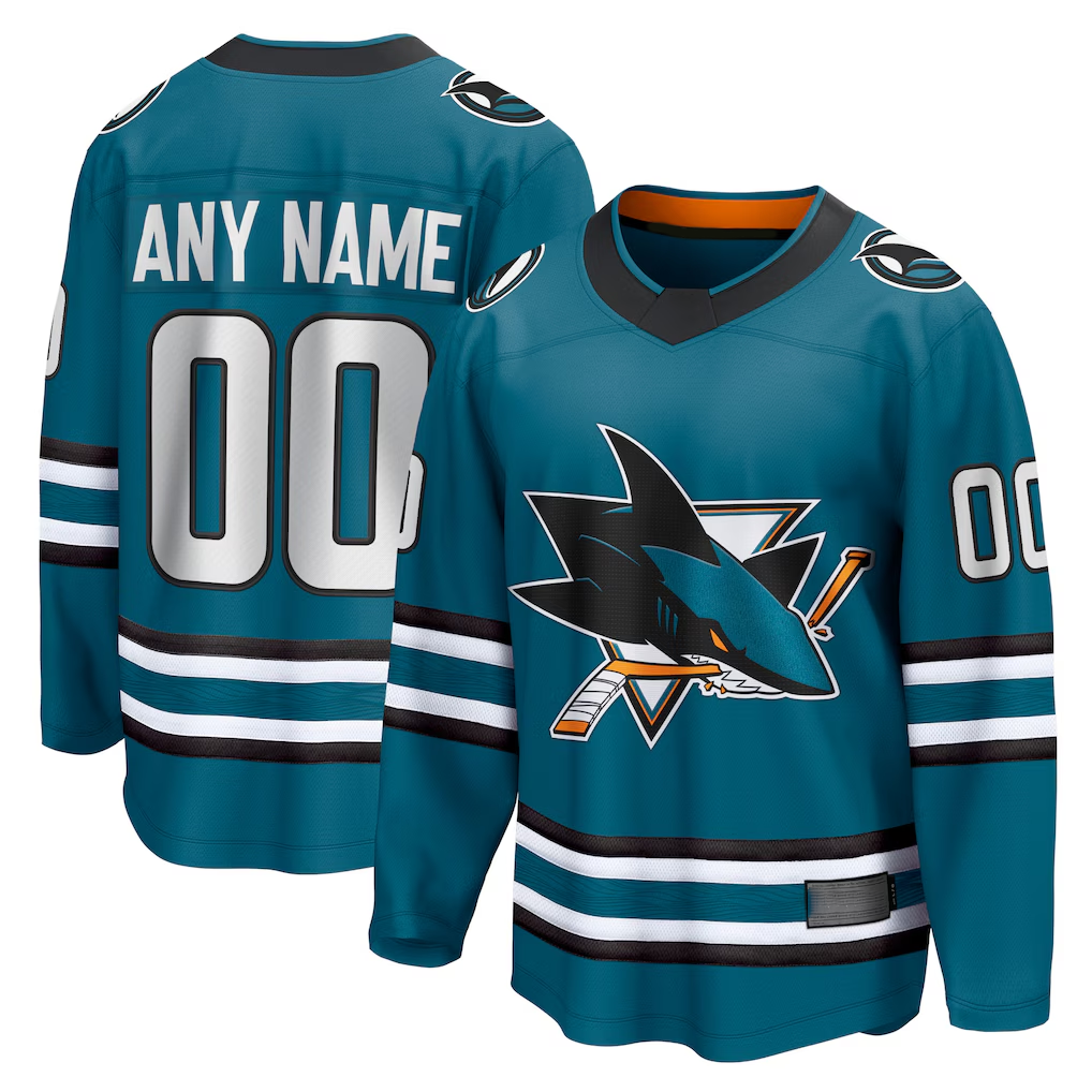 Odoa Custom SJ.Sharks Teal Home Breakaway Jerseys