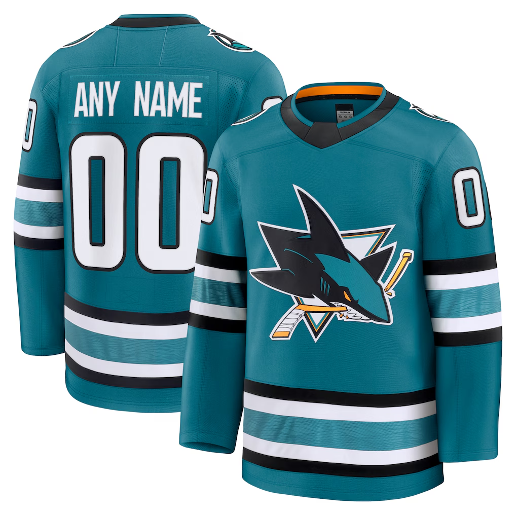 Odoa Custom SJ.Sharks Teal Home Premium Jerseys