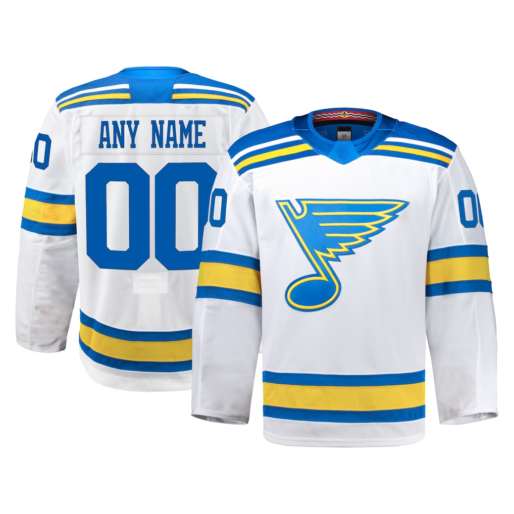 Odoa Custom SL.Blues White Away Authentic Pro Jerseys